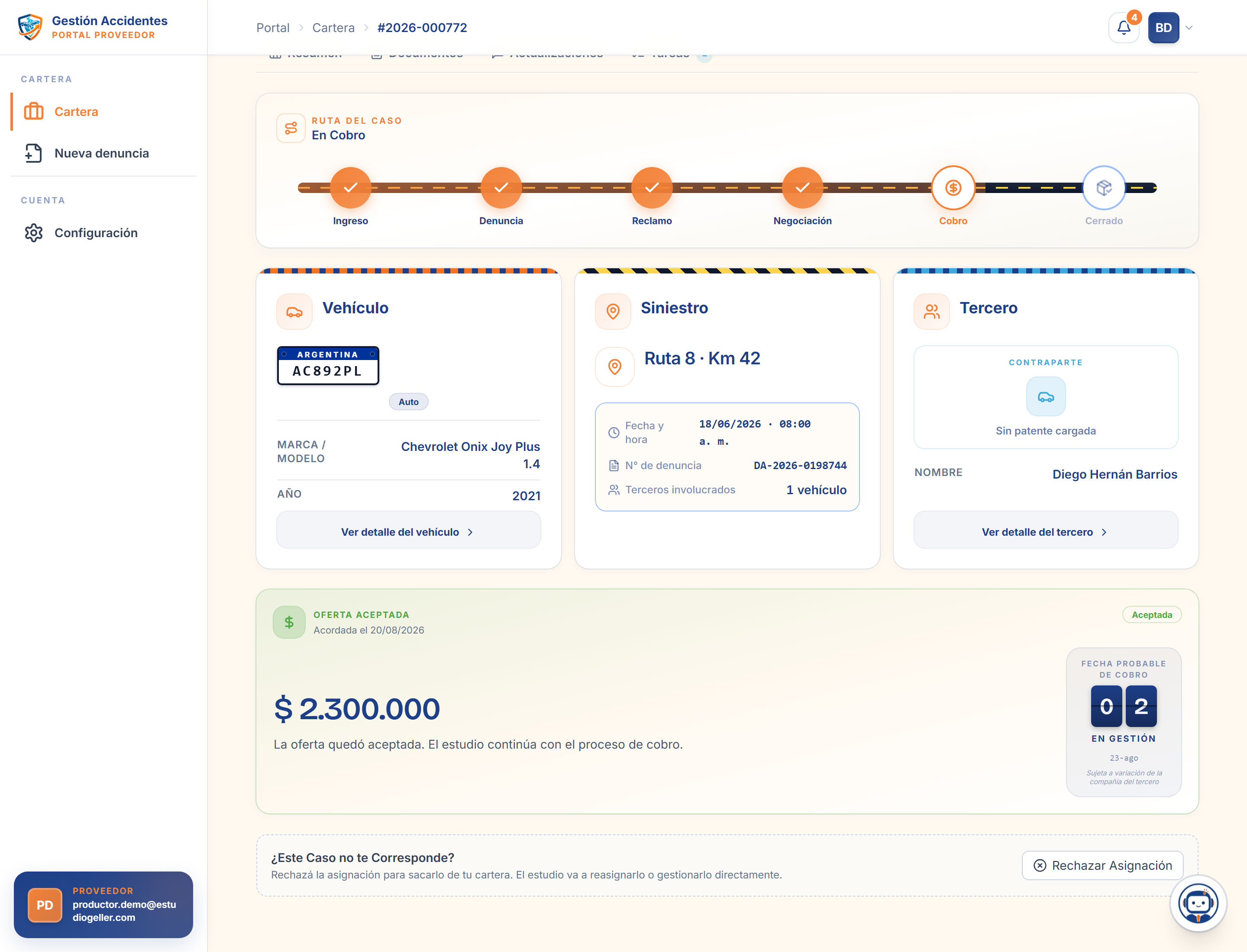 Datos completos del cliente