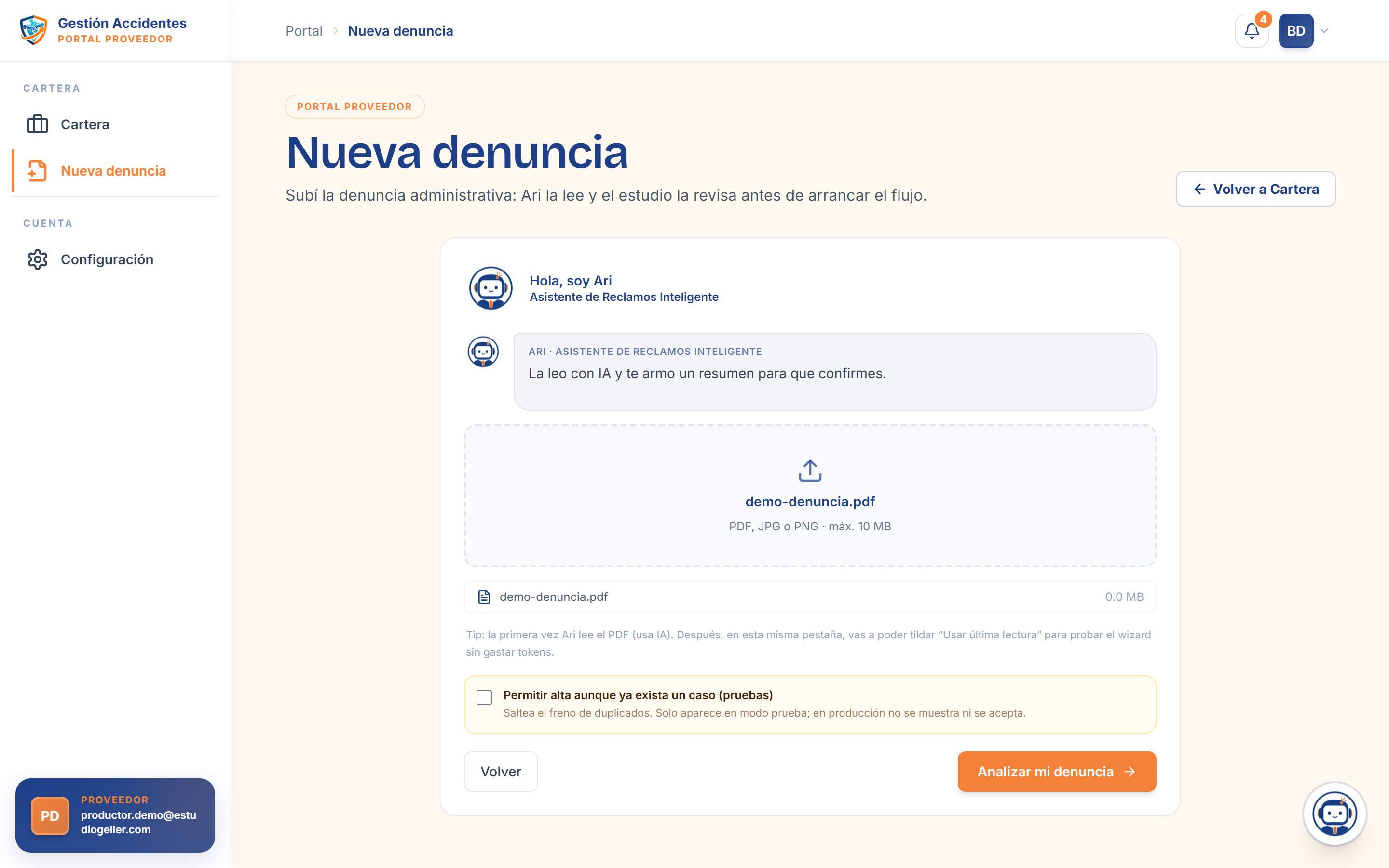 Ari lee tu denuncia